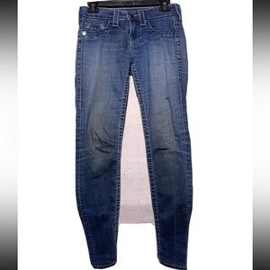 True Religion Jeans Women’s Size 25 Halle Low-Rise Skinny Leg Dark Wash Denim